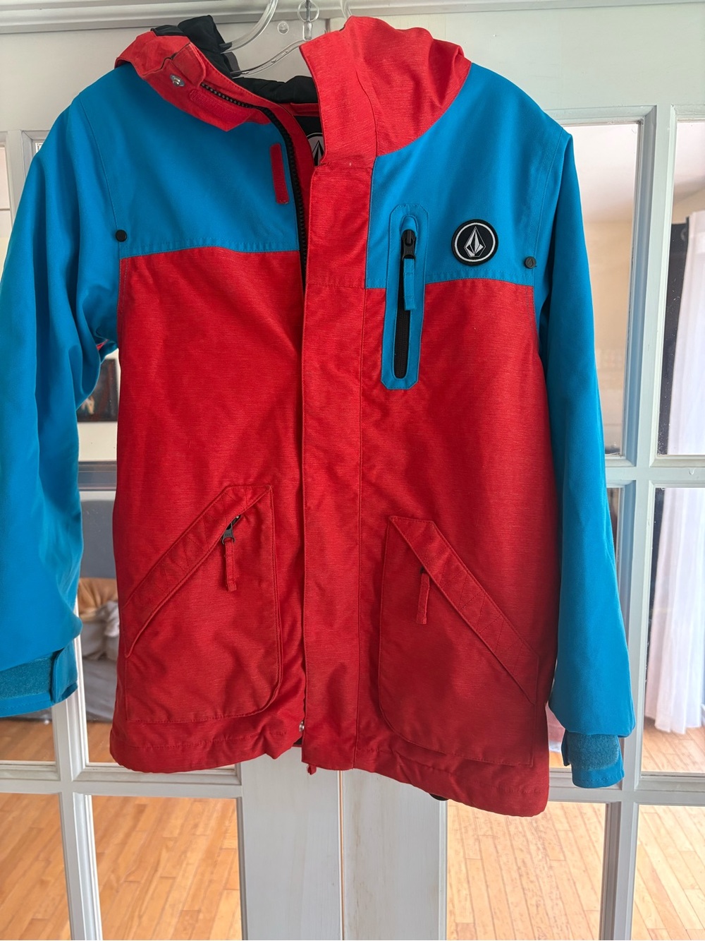 Volcom Kids Red and Blue Puffer Snow Jacket